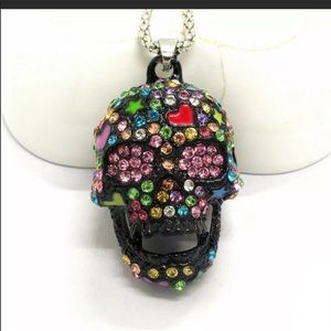 Black Goth Skull Necklace